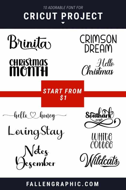 10 ADORABLE FONT FOR CRICUT PROJECT START FROM $1 ONLY – FallenGraphic