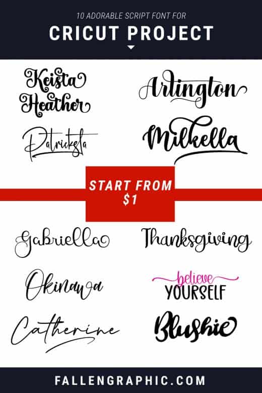 10 ADORABLE SCRIPT FONT FOR CRICUT PROJECT PURPOSE START FROM $1 ...