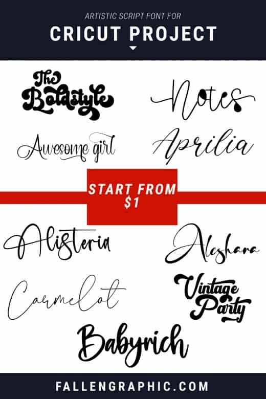 10 ARTISTIC SCRIPT FONT FOR CRICUT PROJECT START FROM $1 – FallenGraphic
