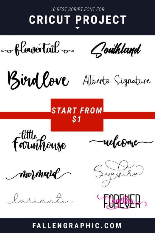 10 BEST SCRIPT FONT FOR CRICUT PROJECT START FROM $1 ONLY – FallenGraphic