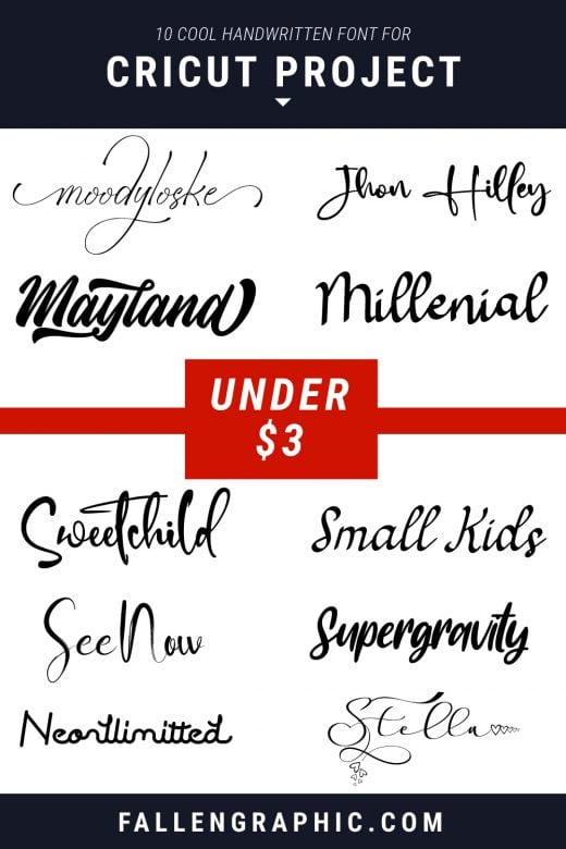 10 COOL HANDWRITTEN FONT FOR CRICUT PROJECT UNDER $3 ONLY – FallenGraphic