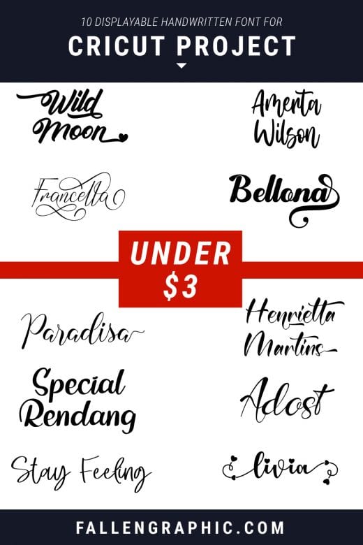 10 DISPLAYABLE HANDWRITTEN FONT FOR CRICUT PROJECT UNDER $3 ONLY ...