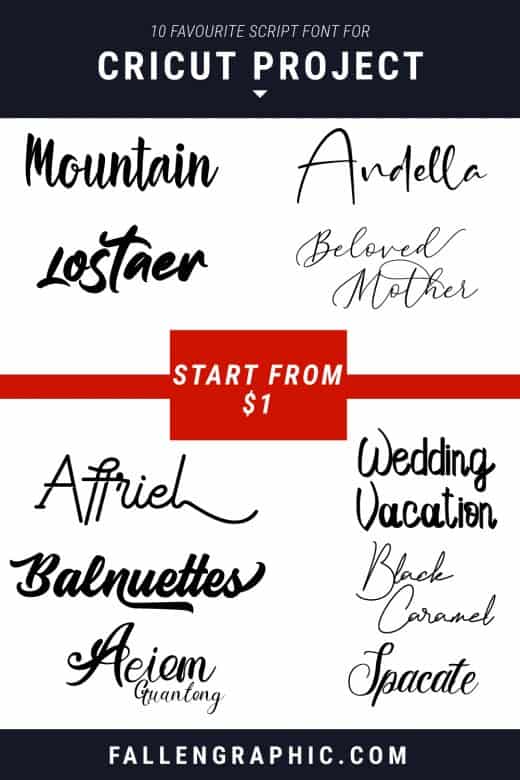 10 FAVOURITE SCRIPT FONT FOR CRICUT PROJECT ALMOST FREE START FROM $1 ...