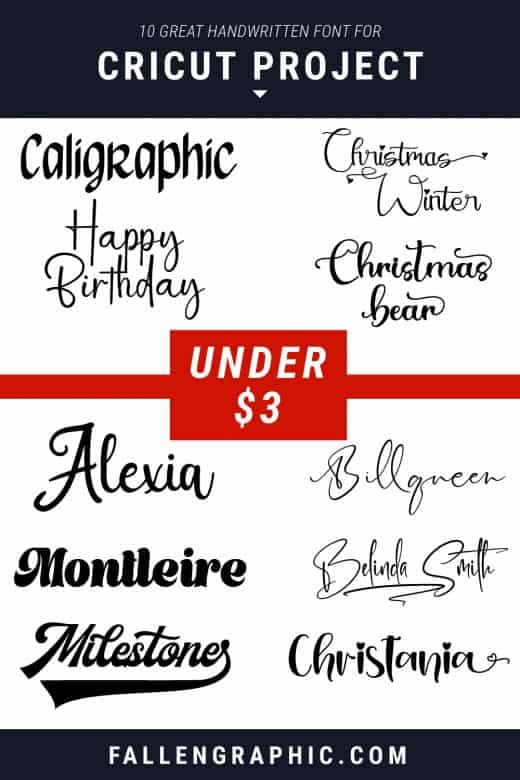 10 GREAT HANDWRITTEN FONT FOR CRICUT PROJECT ALMOST FREE UNDER $3 ...
