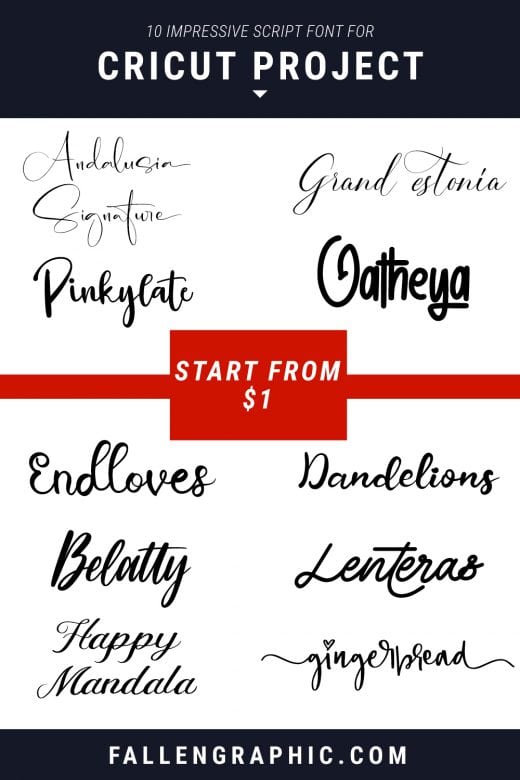 10 IMPRESSIVE SCRIPT FONT FOR CRICUT PROJECT ALMOST FREE START FROM $1 ...