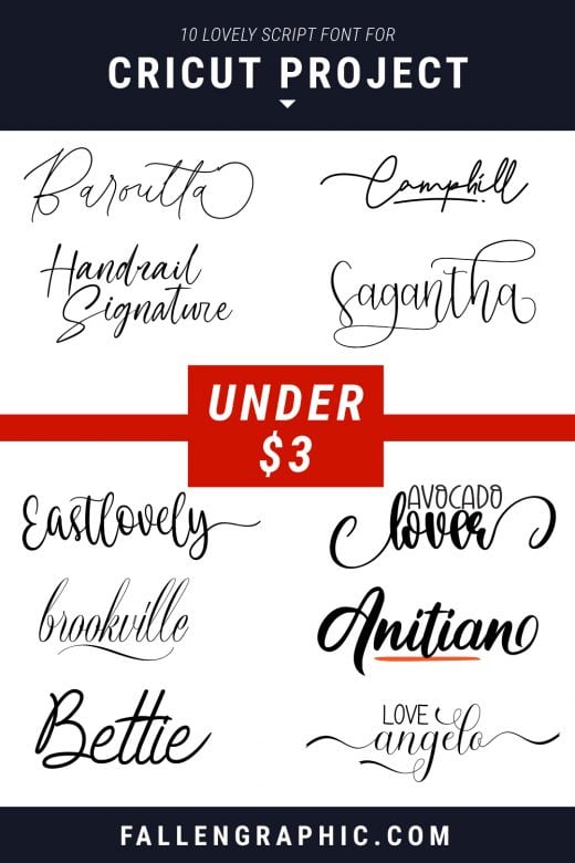 10 LOVELY SCRIPT FONT FOR CRICUT PROJECT TOTALLY CHEAP UNDER $3 ONLY ...