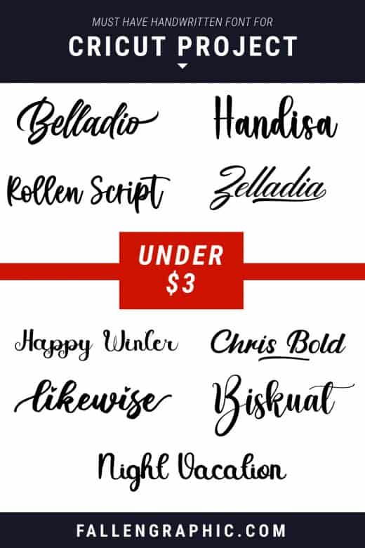 10 MUST HAVE HANDWRITTEN FONT FOR CRICUT PROJECT ALMOST FREE UNDER $3 ...