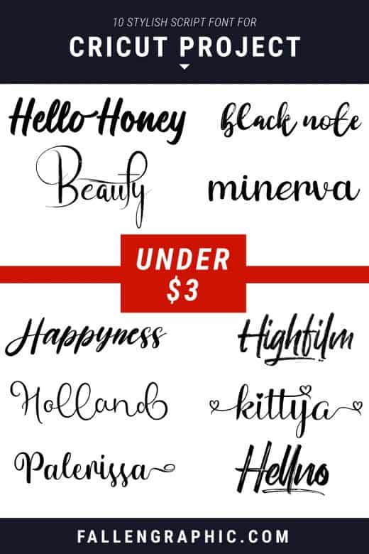 10 STYLISH SCRIPT FONT FOR CRICUT PROJECT UNDER $3 ONLY - FallenGraphic
