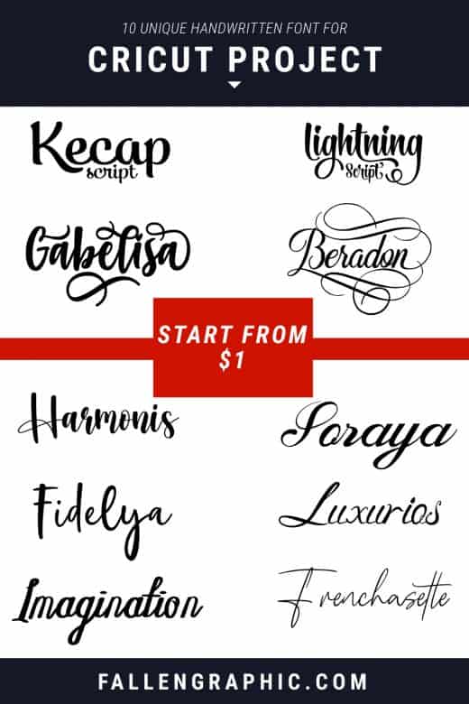 10 UNIQUE HANDWRITTEN FONT FOR CRICUT PROJECT START FROM $1 ONLY ...