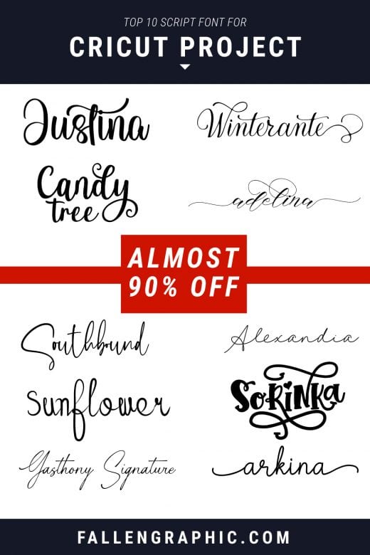 TOP 10 SCRIPT FONT FOR CRICUT PROJECT ALMOST 90% OFF – FallenGraphic