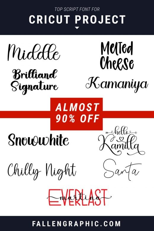 TOP 10 SCRIPT FONT FOR CRICUT PROJECT ALMOST 90% OFF – FallenGraphic