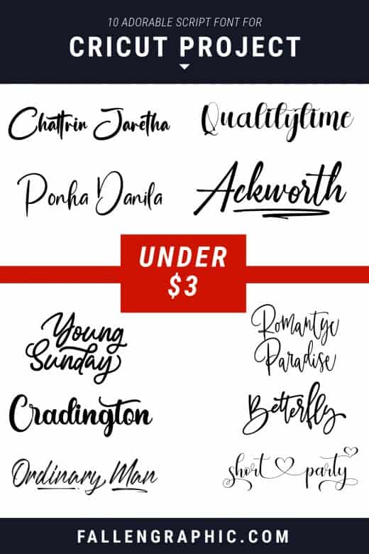 10 ADORABLE SCRIPT FONT FOR CRICUT PROJECT UNDER $3 ONLY - FallenGraphic