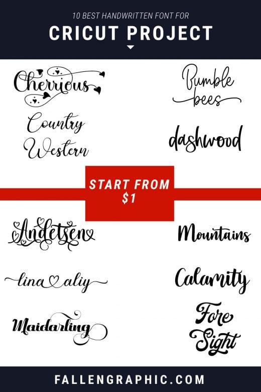 10 BEST HANDWRITTEN FONT FOR CRICUT PROJECT ALMOST FREE START FROM $1 ...