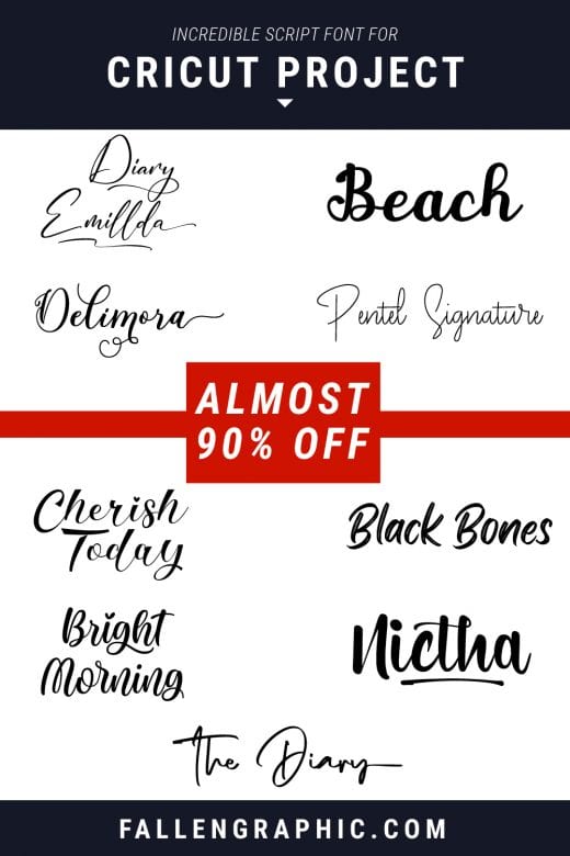 10 INCREDIBLE SCRIPT FONT FOR CRICUT PROJECT ALMOST 90% OFF – FallenGraphic