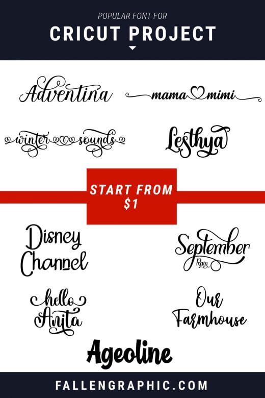 10 POPULAR FONT FOR CRICUT PROJECT TOTALLY CHEAP START FROM $1 ONLY ...