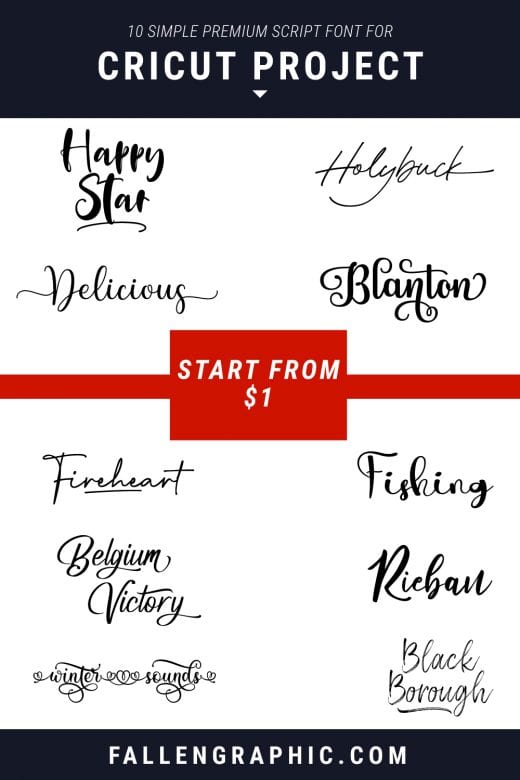 10 SIMPLE PREMIUM SCRIPT FONT FOR CRICUT PROJECT START FROM $1 ...